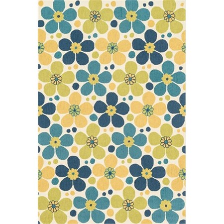 Loloi 2 ft. x 5 ft. Summerton Rectangular Shape Hand Hooked Area Rug- Ivory and Blue SUMRSRS16IVBB2050